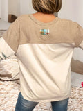 FINAL SALE-Plus Size Plaid Patchwork Layered Henley