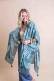 Color Graded Patchwork Kimono Sage