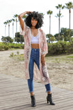 Contrast Mesh Cotton Lace Kimono