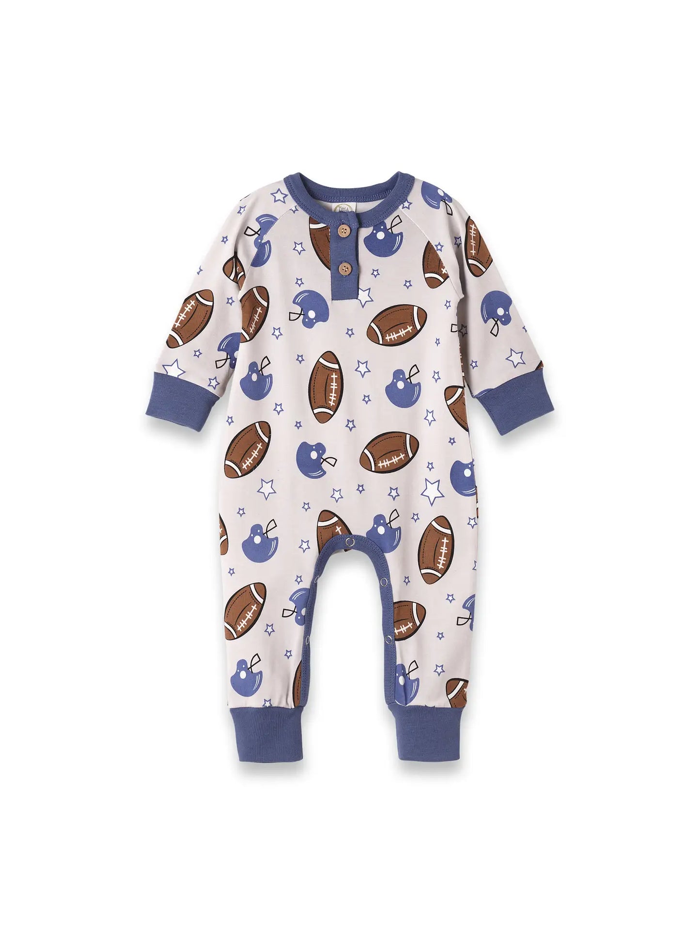 FINAL SALE - Baby Boy's Game Day Football Bamboo Romper