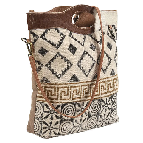Cross Body Leather/Canvas Bag