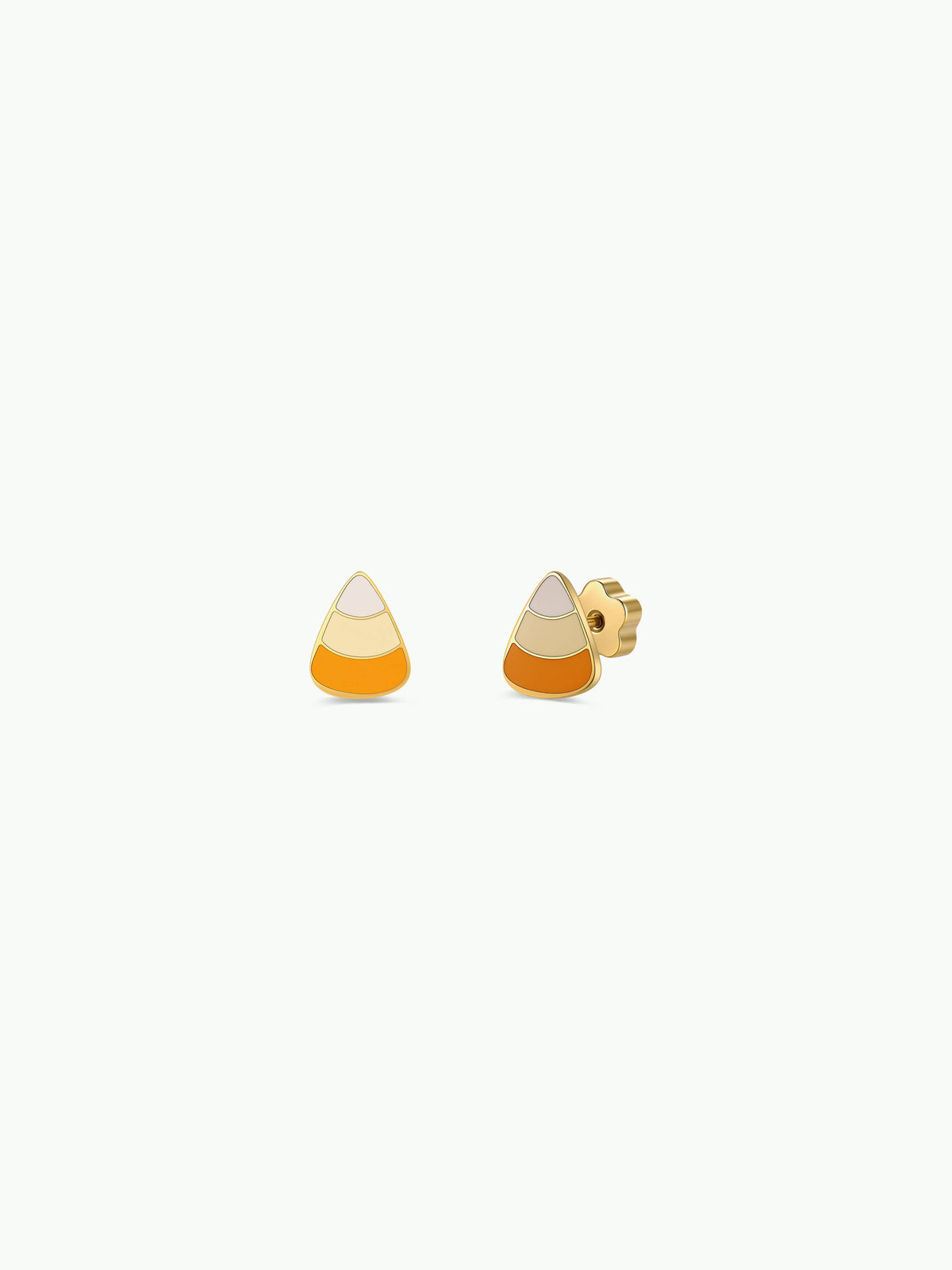JaxKelly - Candy Corn Enamel Flat Back Kids Earrings
