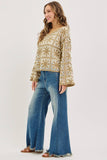 PRE-ORDER MID-RISE WIDE-LEG FRAYED HEM DENIM JEANS