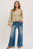 PRE-ORDER MID-RISE WIDE-LEG FRAYED HEM DENIM JEANS