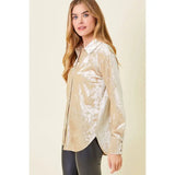 FINAL SALE-Button Down Velvet Shirt