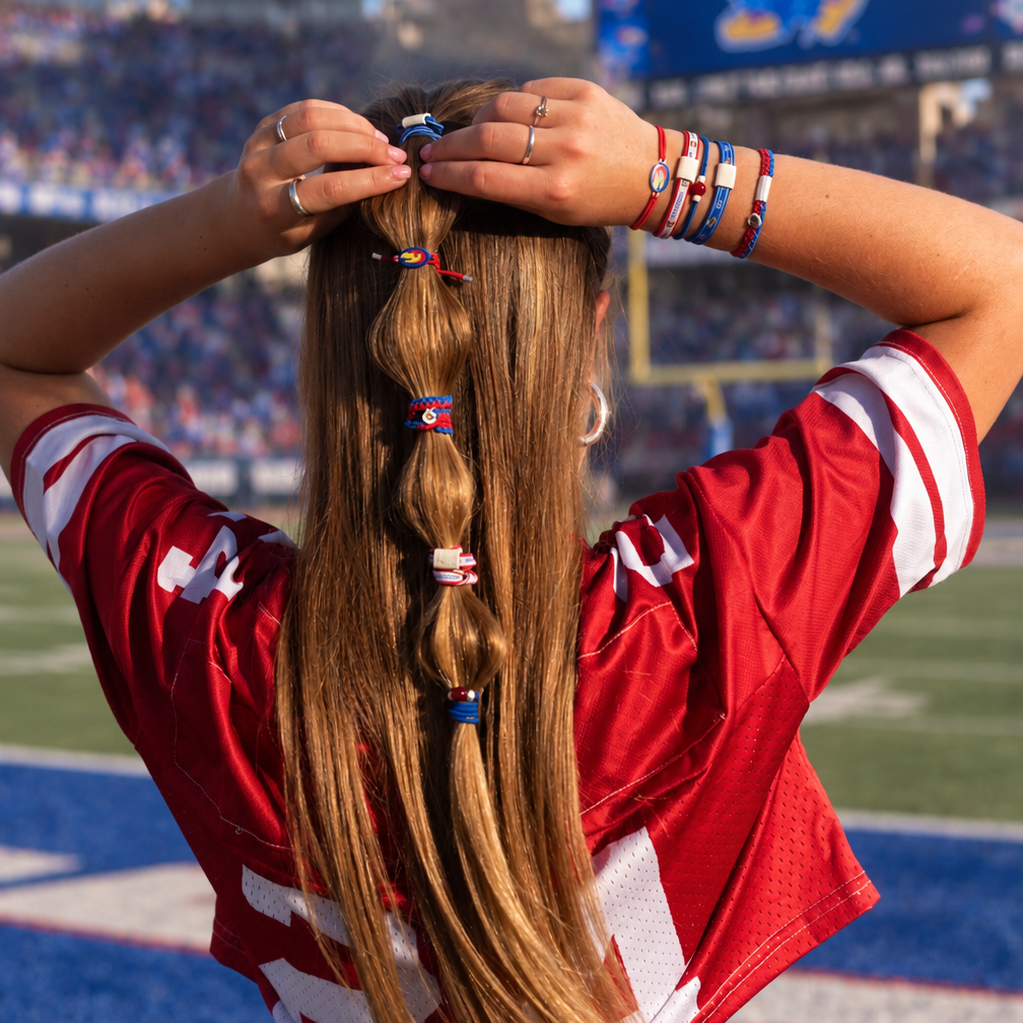 K'lani hair tie bracelets - University of Kansas Game Day Hair Tie Bracelets