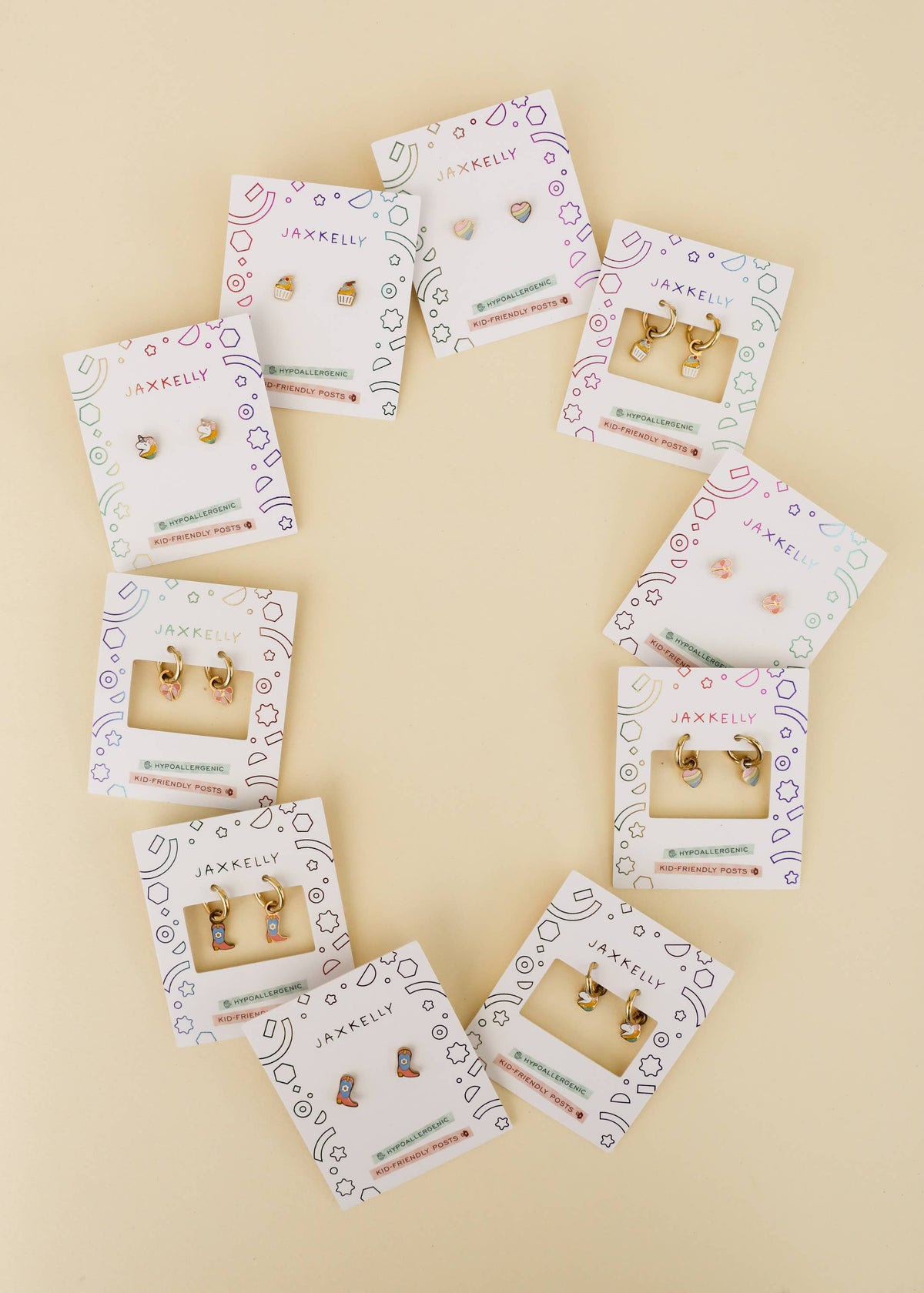 JaxKelly - Cupcake Enamel Flat Back Kids Earrings