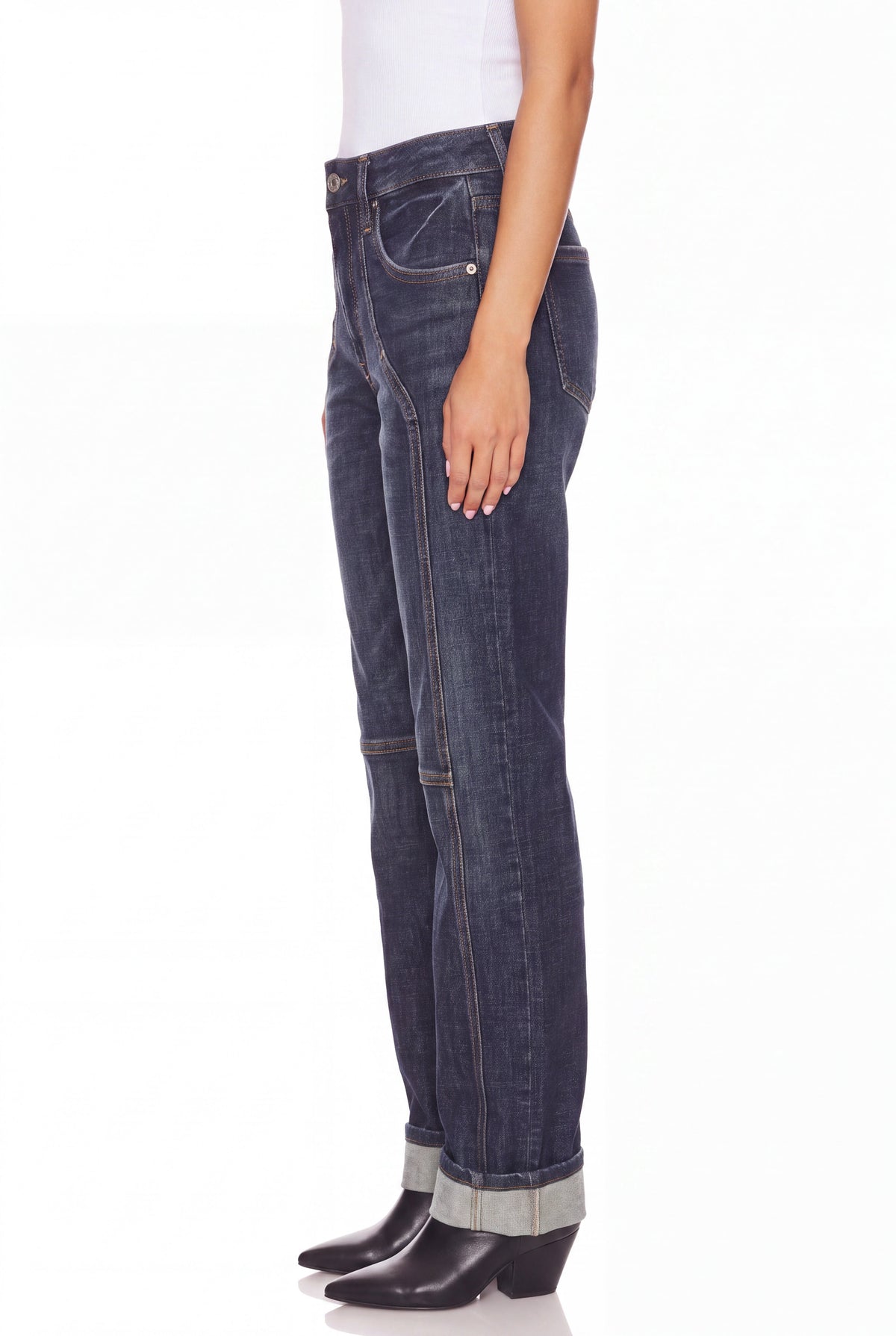 ROMY HIGH RISE WESTERN STRAIGHT JEANS