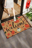 Welcome Fall Pumpkin Maple Leaf Pattern Entrance Doormat