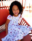 Floral ABC's Cap Sleeve Twirl Dress