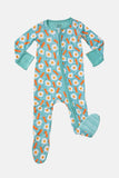 Soft & Stretchy Zipper Footie - Bacon & Eggs Haze