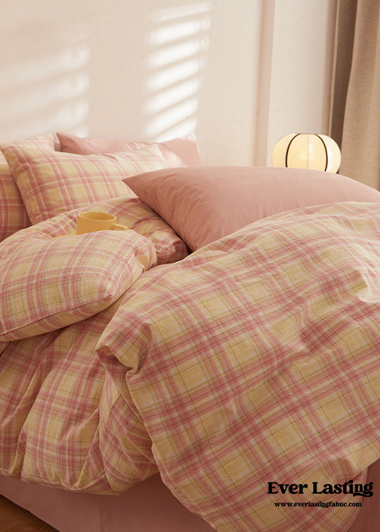 Fresh Plaid Washed Cotton Duvet Cover
