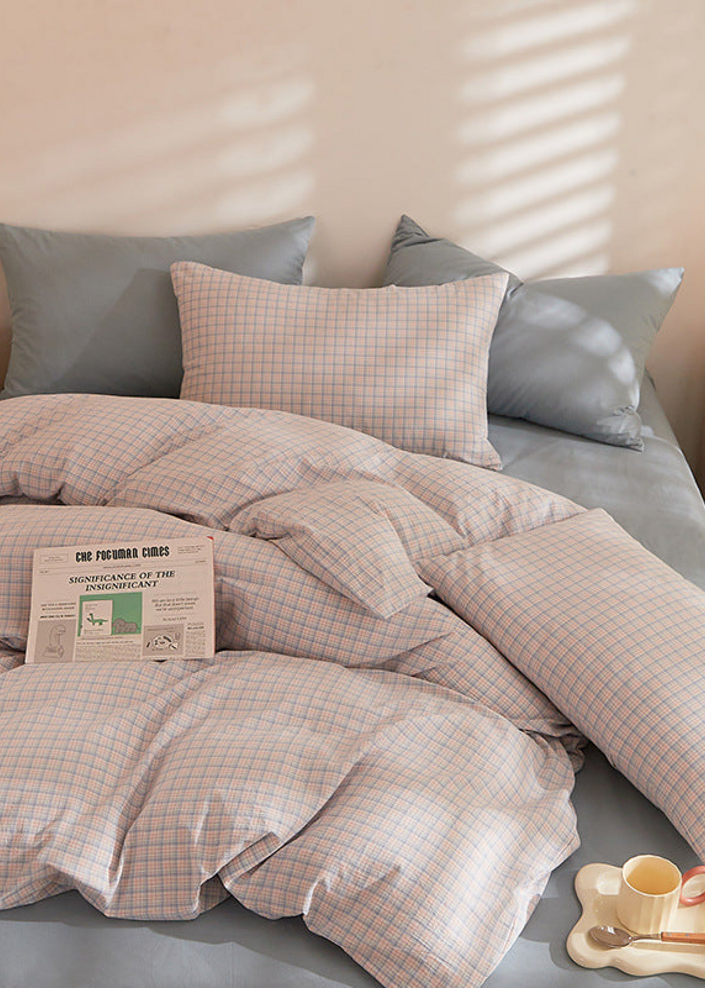 Fresh Plaid Washed Cotton Duvet Cover