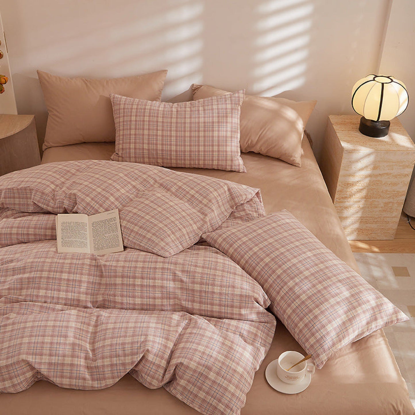 Fresh Plaid Washed Cotton Duvet Cover