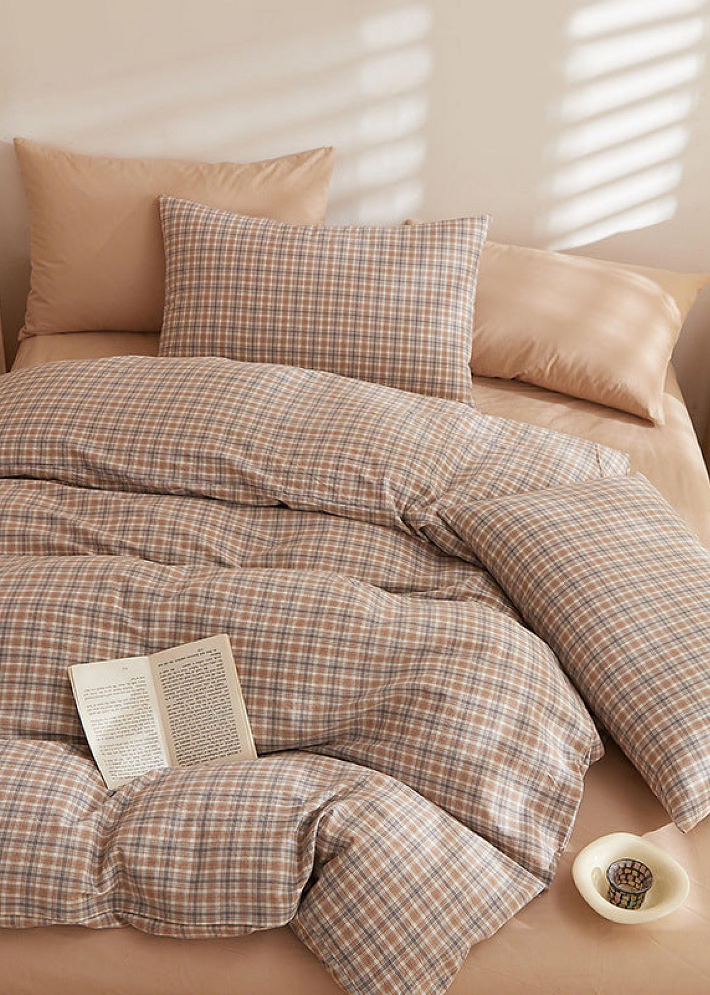 Fresh Plaid Washed Cotton Duvet Cover