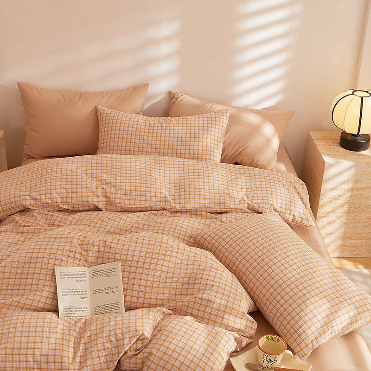 Fresh Plaid Washed Cotton Duvet Cover