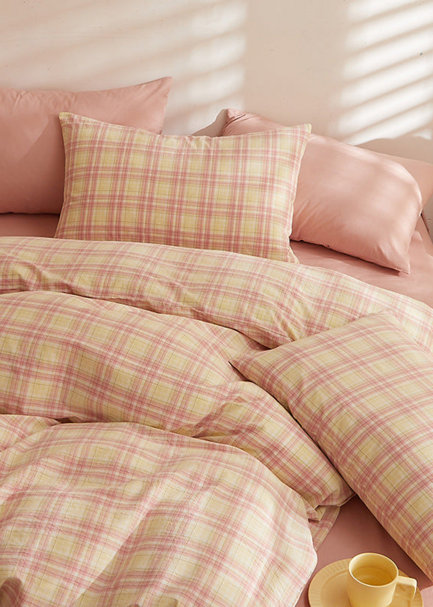 Fresh Plaid Washed Cotton Duvet Cover