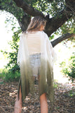 Fringe Boho Style Ombre Ruana Kimono