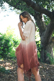 Fringe Boho Style Ombre Ruana Kimono