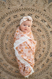 Fringe Swaddle Blanket - Retro Floral