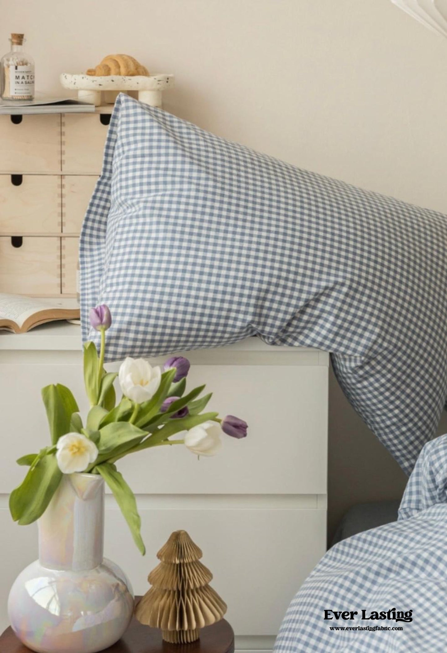Gingham Bedding Set / Brown
