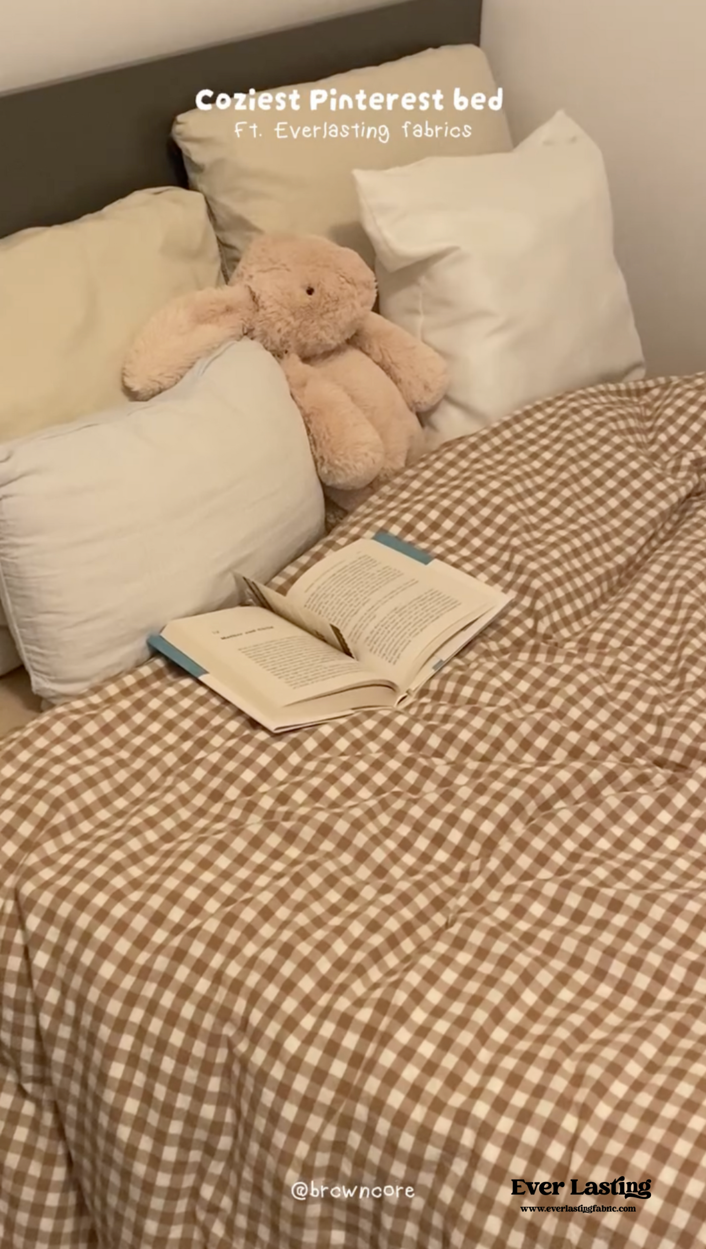 Gingham Bedding Set / Brown