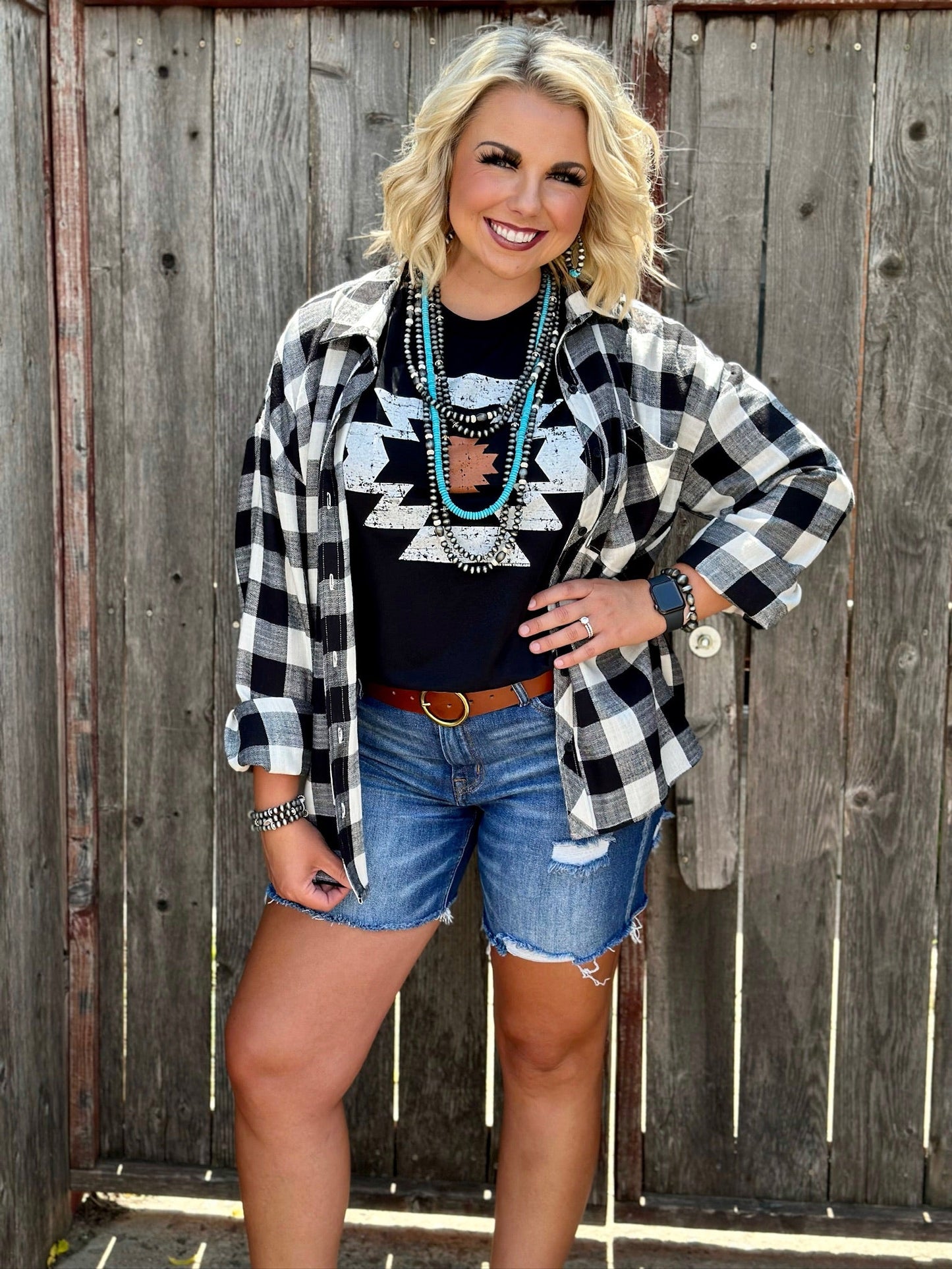 Durango Aztec Vneck Tee