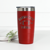 Kansas City Football 20 oz Engraved Tumbler