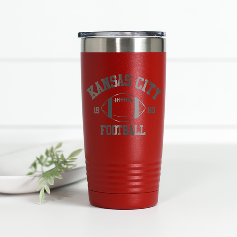 Kansas City Football 20 oz Engraved Tumbler