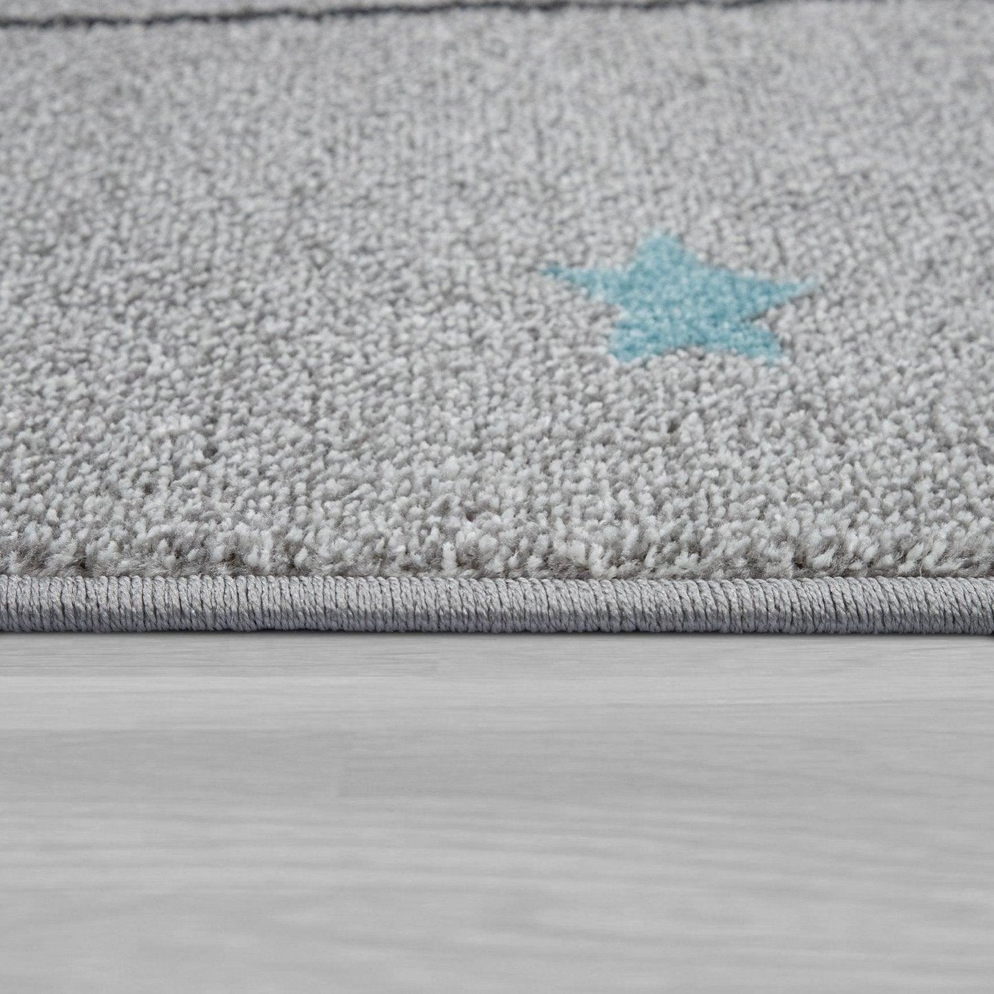 Kids Rug Nino Cute Elephant for Nursery in Grey