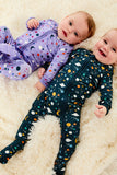 Soft & Stretchy Zipper Footie - Luna Lavender