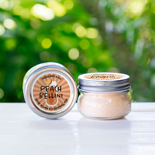 Peach Bellini Cocktail Drink Mix | Wine Slush & Mocktail Mixer Jar