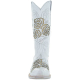 White Rose Inlayed Women's Cowgirl Boots (M50032)