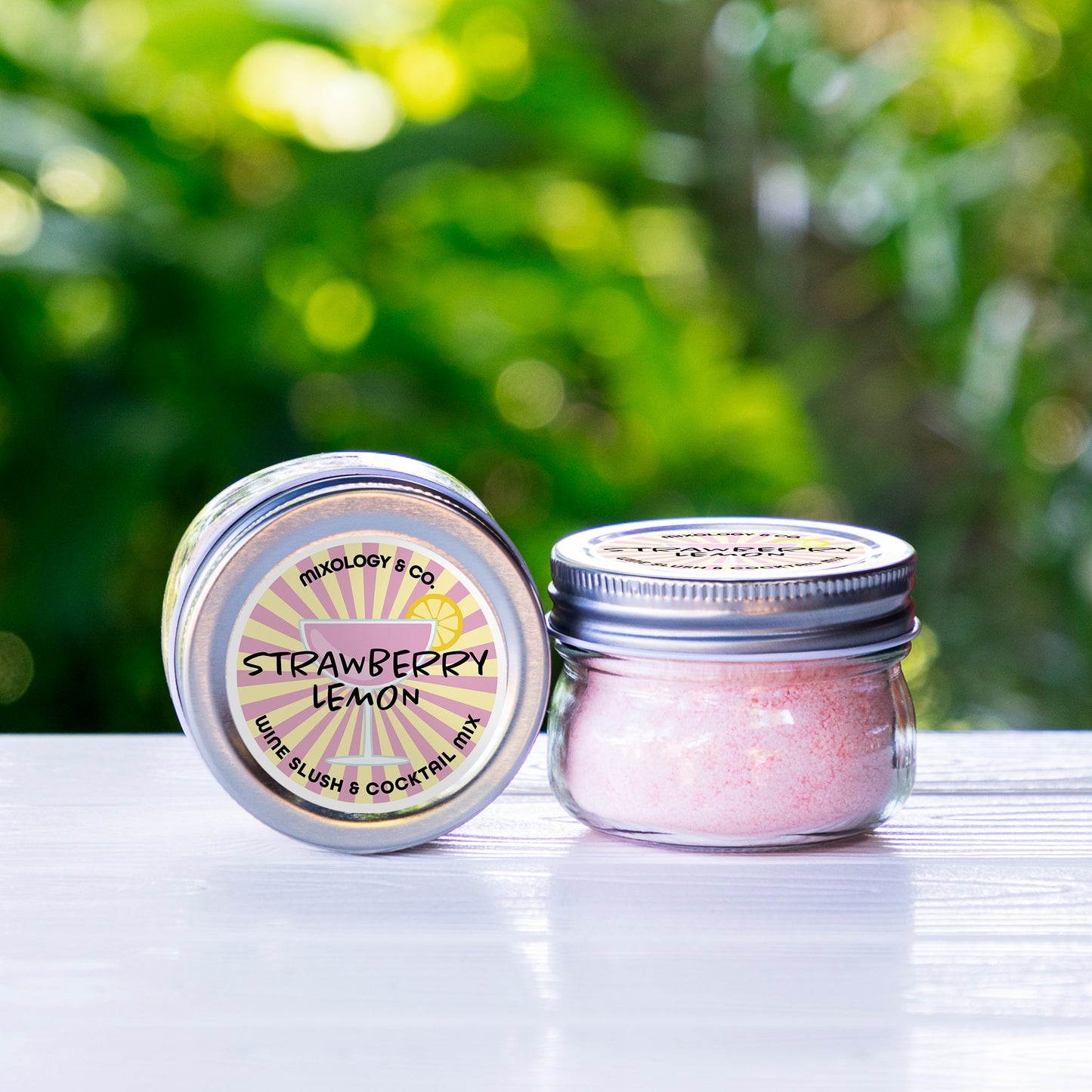 Strawberry Lemon Cocktail Drink Mix | Wine Slush & Mocktail Mixer Jar