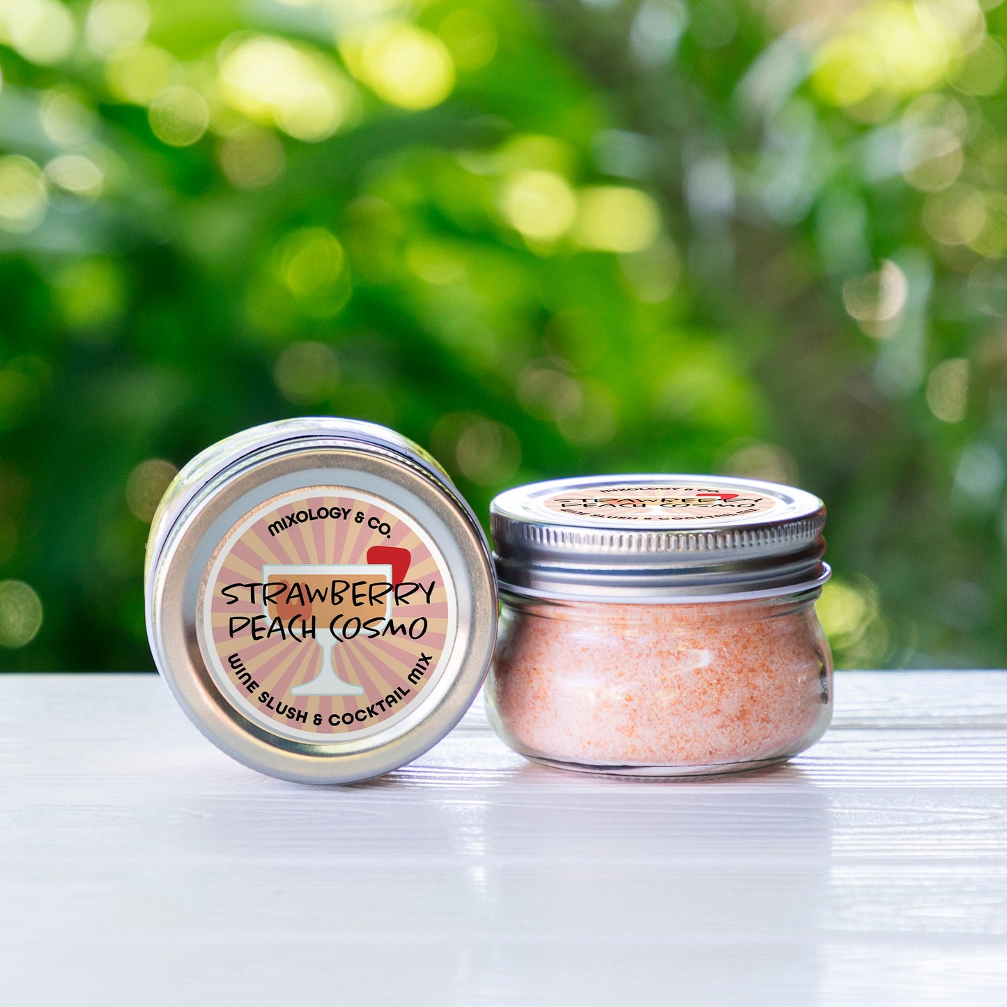 Strawberry Peach Cosmo Cocktail Drink Mix | Wine Slush & Mocktail Mixer Jar