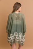 Stylish Enchanted Bloom floral sage kimono for casual and formal looks.