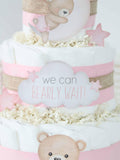 Teddy Bear Diaper Cake Collection - Pink