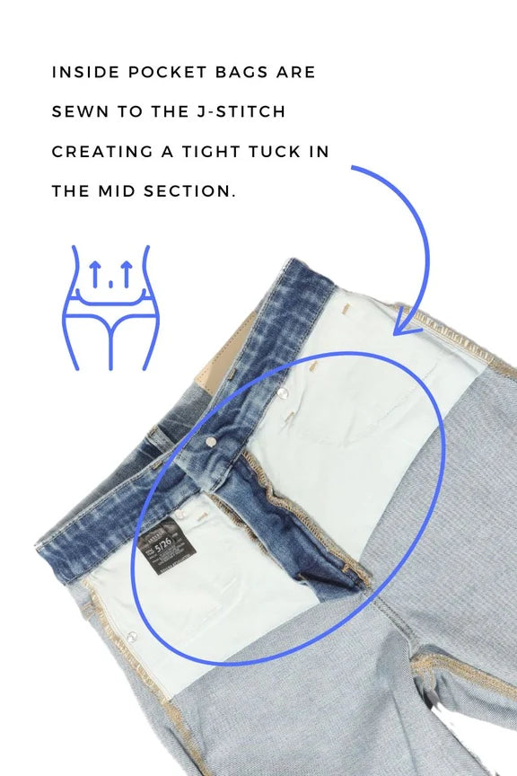 AT2106BTDT - TUMMY CONTROL HIGH RISE SLIM FLARE JEANS  *Signature*